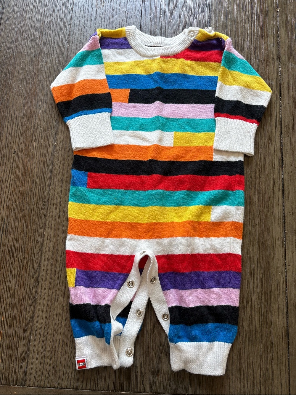 Limited Edition LEGO x Target Baby Multicolor Striped One-Piece Knit Romper